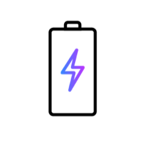 Icon of a battery with a lightning bolt in the centre