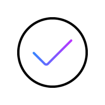 icon of a tick inside a circle