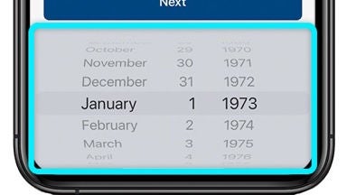 iPhone showing age input screen