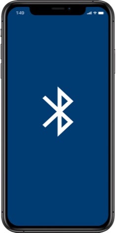 iPhone showing a bluetooth symbol
