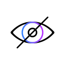 icon of an eye with a line through it