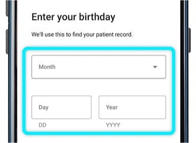 Android phone showing age input screen