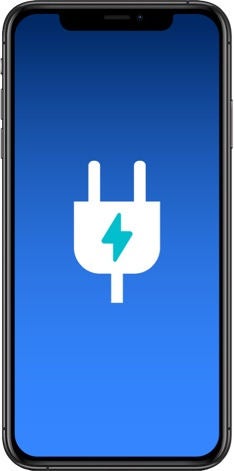iPhone showing a charging icon on the screen