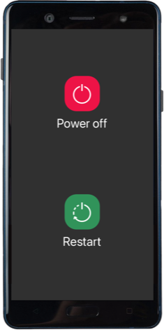 Boston Scientific phone showing the power options screen