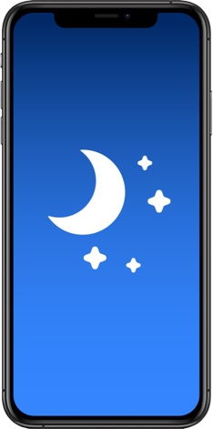 iPhone showing a moon and stars