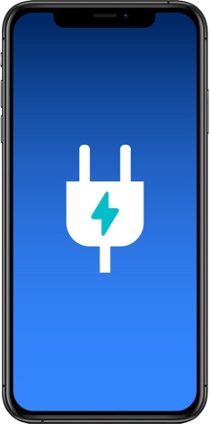 iPhone showing a charging icon on the screen