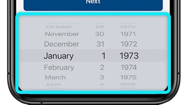 iPhone showing age input screen