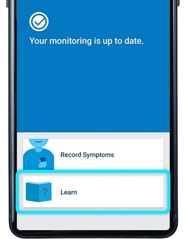 screen with button to learn more about the myLUX app