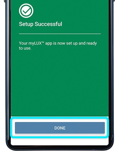 green screen showing successful set up