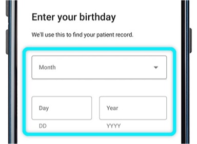 Android phone showing age input screen