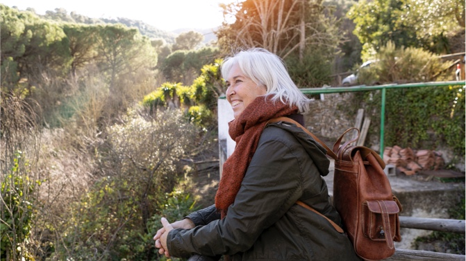 Older woman enjoying the outdoors