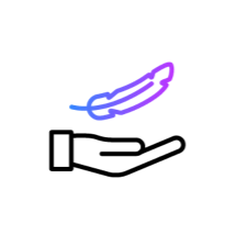 Icon of hand holding a feather