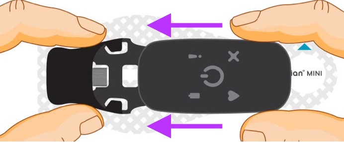 BodyGuardian being connected to the strip