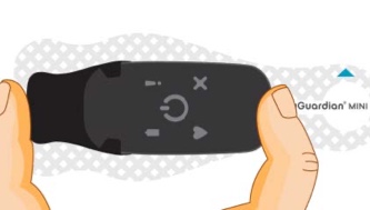 Hand pressing BodyGuardian into strip connector for good connection