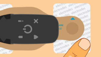 Finger pressing bridge in place on skin