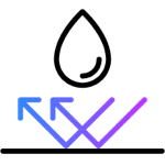 Icon of water droplet bouncing off of skin