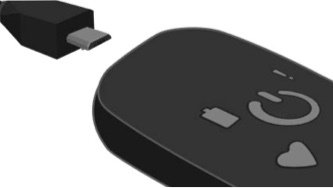 Close-up of charging cord being plugged into BodgyGuardian